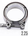 WoWAutoPart 2.25 Inch Stainless Steel V-Band Clamp and Mild Steel Male/Female Interlocking Flanges