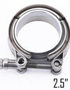 WoWAutoPart 2.5 Inch Stainless Steel V-Band Clamp and Mild Steel Male/Female Interlocking Flanges