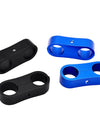 WoWAutoPart 2Pcs AN8 Braided Rubber CPE Hose Line Separator Clamp Kit 15mm Black Blue