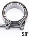 WoWAutoPart 5.0 Inch Stainless Steel V-Band Clamp and Mild Steel Male/Female Interlocking Flanges