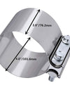 WoWAutoPart 4.0'' Butt Joint Exhaust Band Clamp Stainless Steel-2 Pack