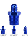 WoWAutoPart Straight Male AN6 to 1/4'' 3/8'' 1/2'' NPT Union Flare Fitting Adapter Blue