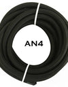 WoWAutoPart AN4 Braided Nylon and Stainless Steel Oil Fuel Hose Line Black