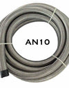WoWAutoPart AN10 Braided Stainless Steel Oil Fuel Hose Line Silver