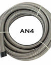 WoWAutoPart AN4 Braided Stainless Steel Oil Fuel Hose Line Silver