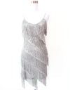 Vintage 1920s Great Gatsby Dress Tiered Fringe Flapper Dress Charleston Party Fancy Dress Costumes Sexy C-Neck Mini Sequin Dress
