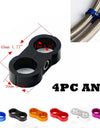 4PCS AN6 Double Port Fuel Hose Clamp Pipe Clamp Clip Lean Tube Connector Aluminum Tunbing Clamps For Car Truck RS-HR013-6