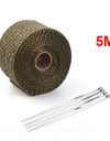 Universal 2"x5m Titanium Black High Exhaust Heat Wrap Exhaust Thermo Pipe Tape Car Motor Heat Exhaust Wrap  RS-CR1007
