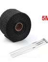 Universal 2"x5m Titanium Black High Exhaust Heat Wrap Exhaust Thermo Pipe Tape Car Motor Heat Exhaust Wrap  RS-CR1007