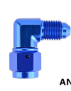 WoWAutoPart 90 Degree AN Male to AN Female Flare Swivel Fitting Adapter Blue