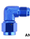 WoWAutoPart 90 Degree AN Male to AN Female Flare Swivel Fitting Adapter Blue
