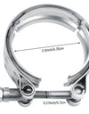 WoWAutoPart 2.5 Inch Stainless Steel V-Band Clamp and Mild Steel Male/Female Interlocking Flanges