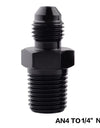 WoWAutoPart Straight Male AN to NPT Union Flare Fitting Adapter Black