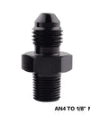 WoWAutoPart Straight Male AN to NPT Union Flare Fitting Adapter Black