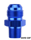 WoWAutoPart Straight Male AN10 to 3/8'' 3/4'' NPT Union Flare Fitting Adapter Blue
