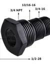 WoWAutoPart Oil Filter Threaded Adapter 1/2-28 or 5/8-24 to 3/4-16 13/16-16 3/4 NPT