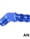 WoWAutoPart AN4-AN16 45 Degree Elbow Bulkhead Adaptors Male Oil Adapters Blue