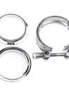 WoWAutoPart 3.0 Inch Stainless Steel V-Band Clamp and Mild Steel Male/Female Interlocking Flanges
