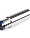 Universal 2.5" Inlet 4" Outlet Stainless Steel Muffler Rear Blue Carbon Fiber Weld-On Exhaust Muffler Tip RS-CR1010
