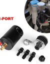 2-Port Billet Aluminum Car Engine Oil Catch Can Tank With Breather Filter Reservoir Oil Separator Black RS-OCC014