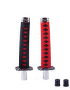 Katana Samurai Sword 205mm Aluminum Black/Red Gear Shift Knob with Woven Handle RS-SFN026-205mm