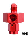 WoWAutoPart AN3 AN4 AN6 AN8 AN10 AN12 AN16 Male to Female Twin 1/8" NPT Gauge Sensor Side Port Adapter Red