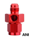 WoWAutoPart AN3 AN4 AN6 AN8 AN10 AN12 AN16 Male to Female Twin 1/8" NPT Gauge Sensor Side Port Adapter Red