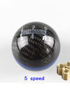 Mugen 5 Speed Racing Gear Shift knob Black Carbon Fiber with Red Line RS-SFN013