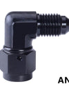 WoWAutoPart 90 Degree AN Male to AN Female Flare Swivel Fitting Adapter Black