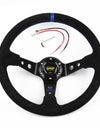 Universal Car Auto Racing Steering Wheels 14inch 350mm OMP Deep Corn Drifting Suede Leather Steering Wheel RS-STW011